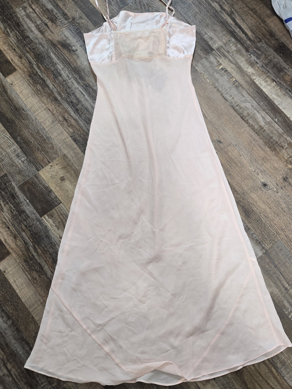 Vintage Delicates Blush Satin Chemise with Embroidered Bust - Picture 3 of 7